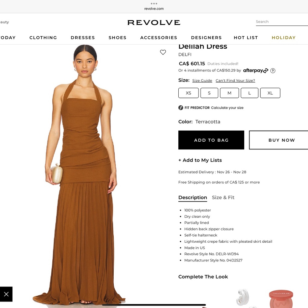 Delfi Delilah Dress In Terracotta